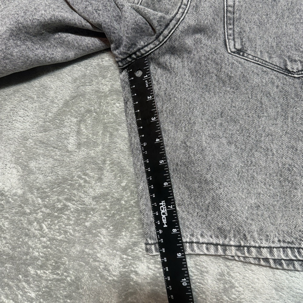 Empyre Men Shorts 30 Gray Denim Embroidered Jean Grunge Skater Baggy Y2K - Picture 8 of 8